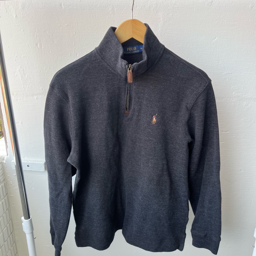 Polo Ralph Lauren Men's Gray Quarter-Zip Sweater